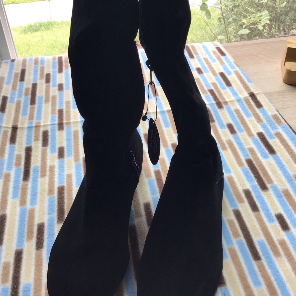 NEW Style & Madixe Suede BLK Boots 15” High